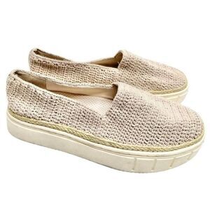 Vince Camuto Sneakers Size 9.5 Tan Crochet Relinsta Slip On Shoes